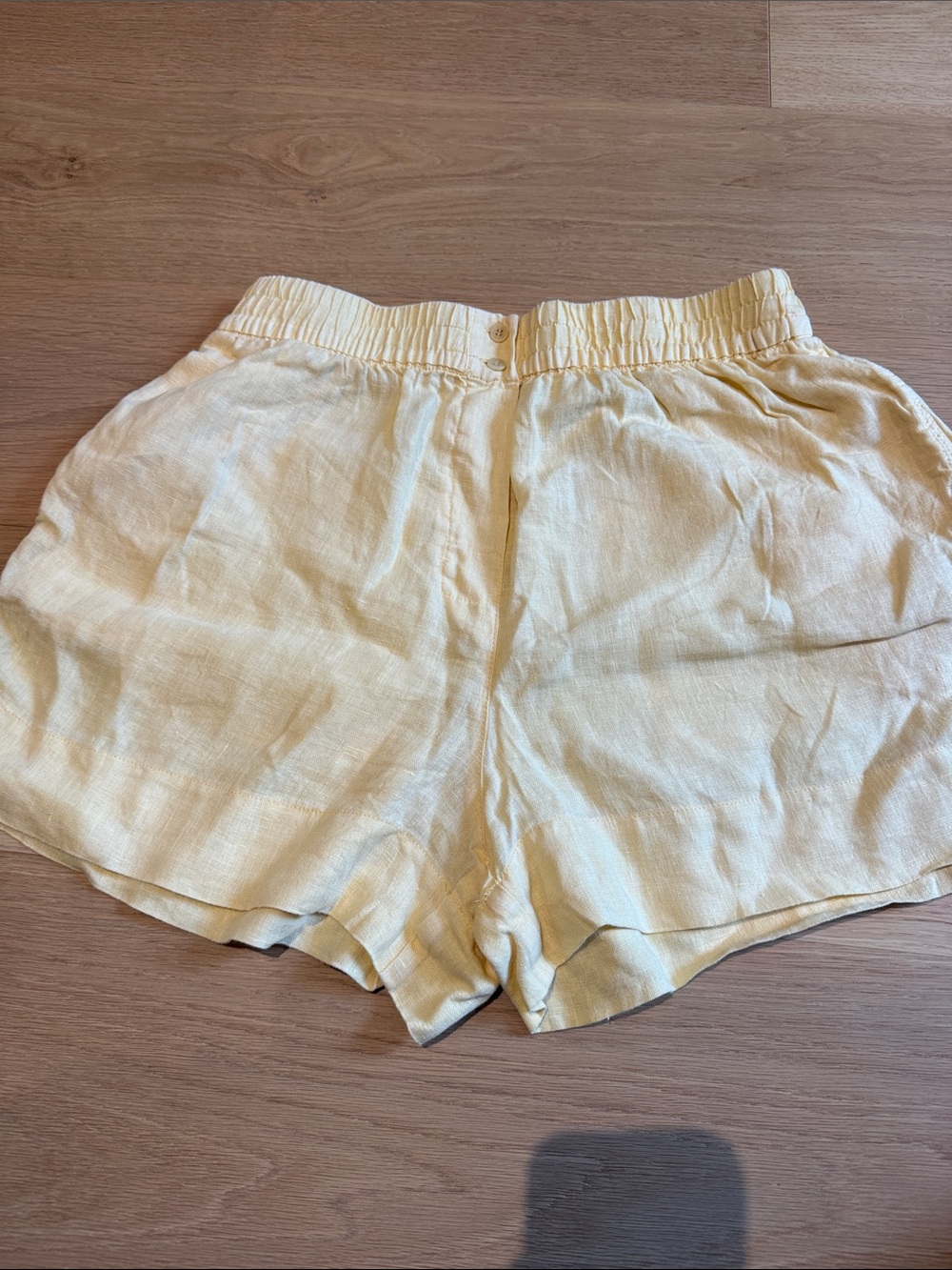 Zara Yellow Linen Shorts